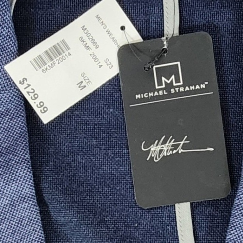 NWT‎ Lot Michael Strahan Mens Modern Fit Knit Sport Coat Blazer Blue Grey Navy M - Picture 5 of 16